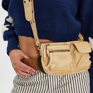 Free People Wade Leather Sling Crossbody Purse